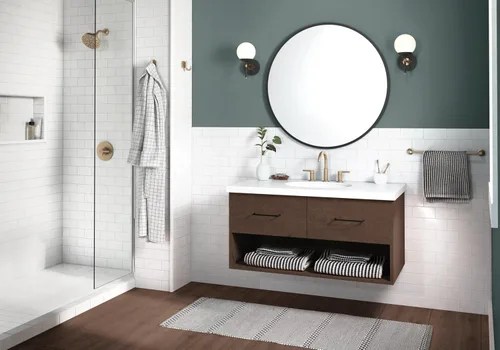 Miniatura 11 de Delta Faucet Nicoli Serie 14 Grifo de ducha de un solo mango con cabezal de ducha H2Okinetic de 5 ajustes, grifo de lavabo de baño generalizado