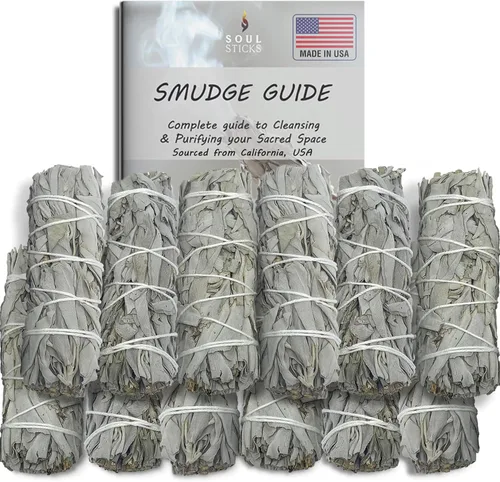 Miniatura 11 de SOUL STICKS Paquete de 3 Palos de Salvia Blanca Orgánica de 4 Pulgadas para Sahumerio Cantidades a Granel para Limpieza del Hogar, Meditación