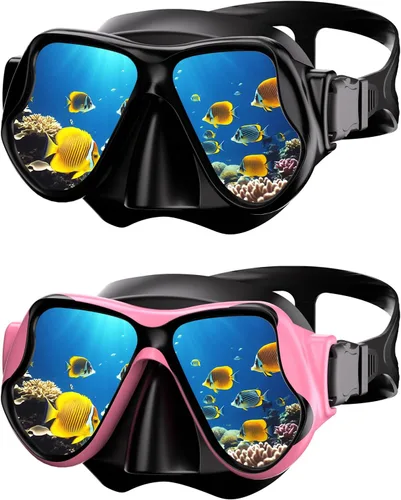 Miniatura 8 de Máscara de buceo, máscara de buceo con antivaho HD vidrio templado gafas de buceo cubierta de nariz, máscara de esnórquel para adultos buceo