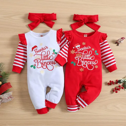 Miniatura 6 de BOUTIKOME Traje de Navidad para bebé niña disfraz de Papá Noel y princesa con volantes y manga larga para recién nacido
