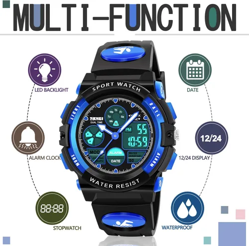 Miniatura 3 de ATIMO - Reloj infantil LED multifuncional e impermeable, regalos para niños