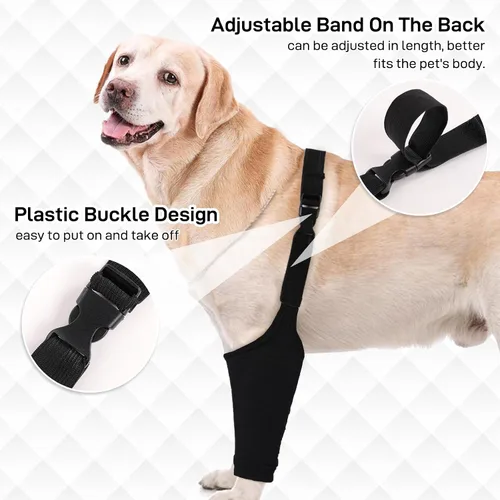 Miniatura 4 de Traje de recuperación para perros para piernas delanteras, mangas de recuperación para perros después de una cirugía con banda elástica, coderas