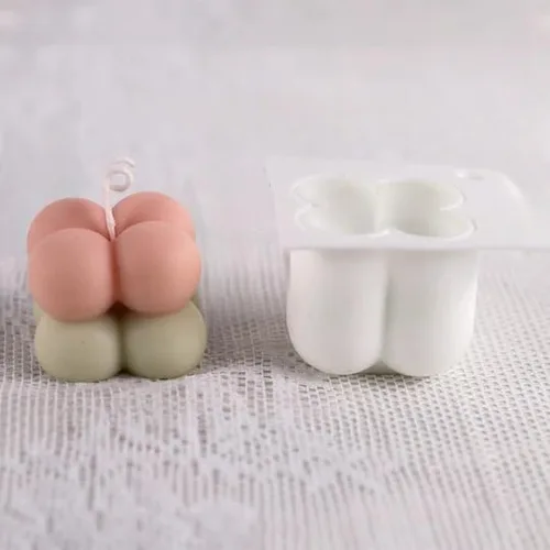 Miniatura 8 de Velas de burbujas antiadherentes, moldes de silicona en forma de cubo de aromaterapia 3D, cera de jabón, molde de silicona para hacer velas de cera