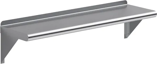 Miniatura 9 de AmGood Estante de pared de acero inoxidable de 60 pulgadas de largo x 6 pulgadas de profundidad Certificado NSF Estantería de metal