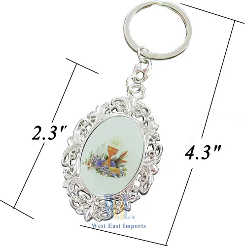 Miniatura 5 de Llavero de la Primera Comunión Niño Niña Favor 12PCS - Recuerdos para Primera Comunión Nina Nino, Llavero Católico, plateado