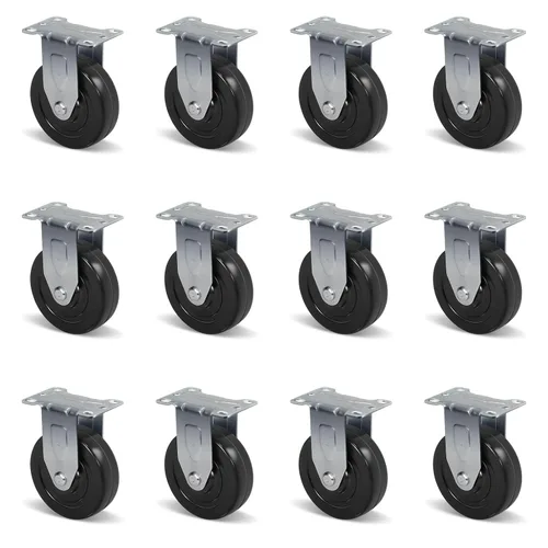 Miniatura 26 de Juego de 4 ruedas giratorias de 3 pulgadas, ruedas giratorias resistentes, ruedas de goma dura para muebles de camión de plataforma, carrito móvil