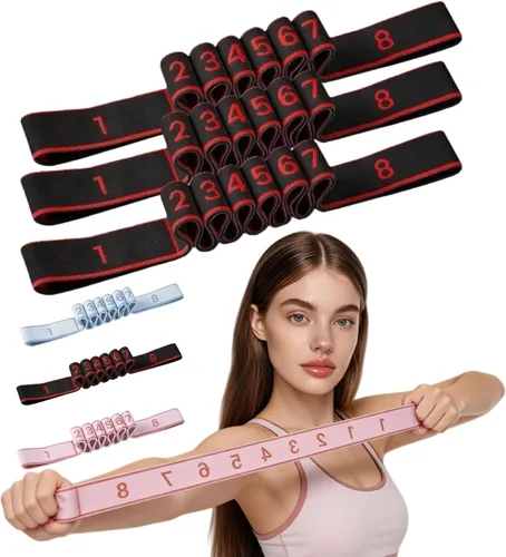 Miniatura 11 de Fitness Resistance Band for Stretching and Yoga, Fitness Resistance Bands with Handles, Number Stretch Resistances Band with Clear Markings, for