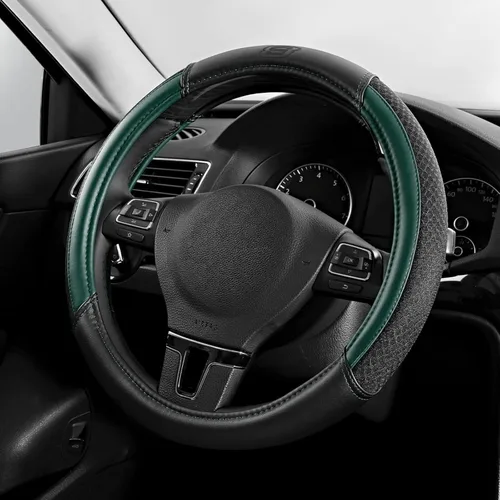 Miniatura 15 de Skechers Funda para Volante Air-Cooled, Funda para Volante de Automóvil de Cuero de Malla Air-Cooled, Ajuste Universal 14" 1/2-15", Protector