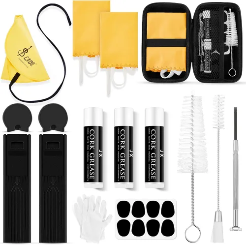 Miniatura 8 de Boao - Kit de limpieza de clarinete de 23 piezas, set de accesorios todo en uno con hisopo, cajas de cañas, grasa de corcho y reposapulgares, kit