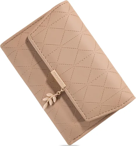 Miniatura 7 de RNIEGA Cartera de cuero para mujer, pequeña, plegable, con bloqueo RFID, tarjetero con bolsillo para monedas, con cremallera