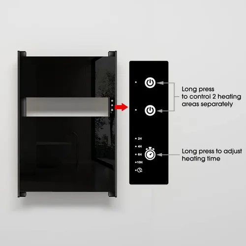 Miniatura 6 de Toallero térmico para baño, calentador de toallas con temporizador montado en la pared, calentador de toallas eléctrico, calentador de toallas