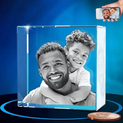 Miniatura 10 de ArtPix 3D Foto de cristal, regalos personalizados con tu propia foto para papá, mamá, hombres, mujeres, imagen grabada con láser 3D, cristal Una