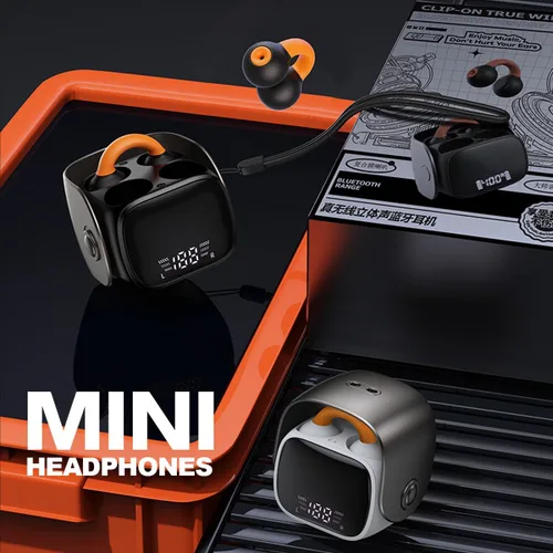 Miniatura 6 de Auriculares inalámbricos con clip de oreja Bluetooth 5.3, auriculares inalámbricos abiertos, auriculares de conducción ósea, mini auriculares
