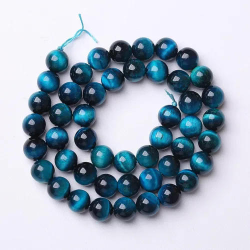 Miniatura 5 de Cuentas sueltas de ojo de tigre azul, cuentas sueltas redondas naturales para hacer joyas, bricolaje, pulseras, collares, aretes, 0.236 pulgadas
