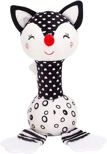 Miniatura 8 de D-KINGCHY Juguetes para bebés de 0 a 12 meses, juguetes para recién nacidos en blanco y negro, juguete de peluche suave con mordedor y sonido