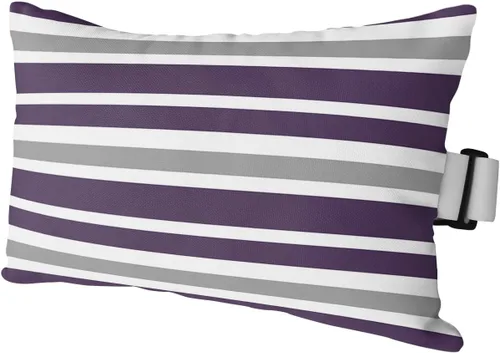 Miniatura 17 de T&H XHome Almohada de exterior para tumbona, diseño geométrico simple de rayas, impermeable, almohada lumbar con correa elástica ajustable