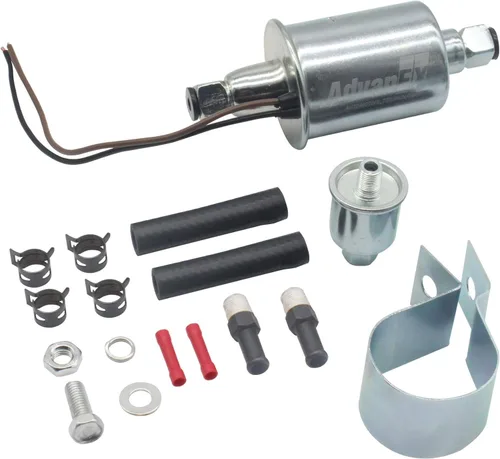 Miniatura 4 de Bomba de combustible eléctrica de 12 V universal de baja presión 5-9 PSI gasolina diésel en línea de metal sólido compatible con carburador HEP-02A
