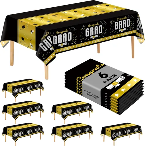 Miniatura 25 de Paquete de 6 manteles de plástico desechables patrióticos de 54 x 108 pulgadas, para fiestas con temática conmemorativa, desechables para mesas de 6