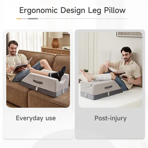 Miniatura 4 de Almohada elevadora de piernas, almohada de apoyo ajustable de 3 alturas, almohada de cuña para después de la cirugía o el descanso, almohada