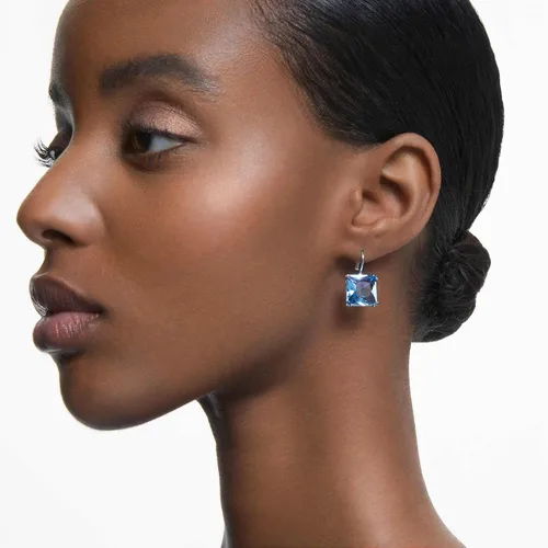Miniatura 5 de Swarovski Pendientes Millenia, Cristal talla cuadrada, azul, Baño de Rodio