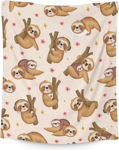 Miniatura 24 de Manta de perezoso para niñas, tamaño regazo de 30 x 40 pulgadas, manta de felpa suave y mullida, regalo de manta negra linda para sala de estar