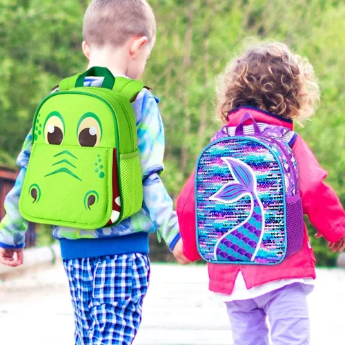 Miniatura 2 de gxtvo Mochila para niños pequeños, correa de seguridad de 9.5 pulgadas para niños y niñas, unicornio, mariposa, sirena, dinosaurio