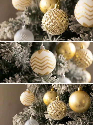 Miniatura 5 de 16 piezas Adornos de árbol de Navidad - Juego de adornos de bola de Navidad dorados para Navidad, festividades, coronas y decoraciones de fiesta