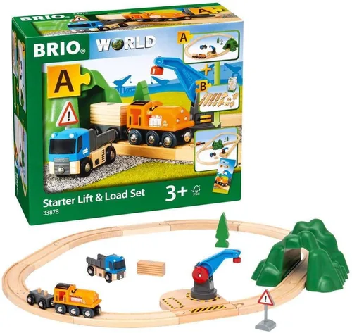 Miniatura 2 de Set de inicio BRIO Lift&Load de juguete de tren de madera duradero Seguro para niños Fomenta la creatividad Compatible con todos