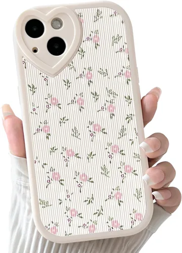 Miniatura 19 de Lovmooful Funda compatible con iPhone 13, diseño floral con lente de amor, protector de parachoques para niñas y mujeres, TPU suave a prueba