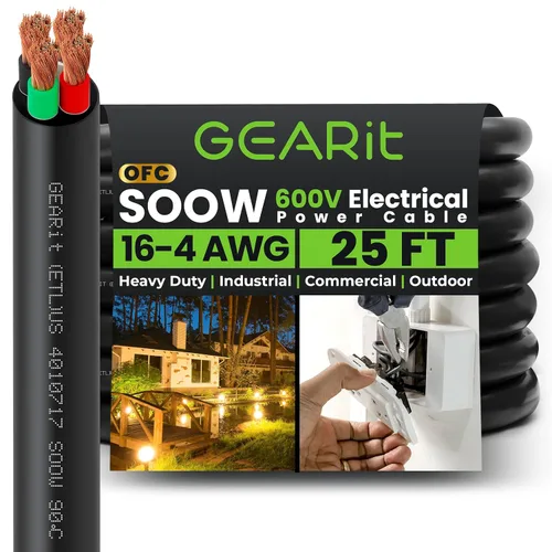 Miniatura 9 de GEARit Cable de alimentación portátil 6/3 6 AWG (100 pies - 3 conductores) SOOW 600V Cable eléctrico de calibre 6 para derivaciones de motor, luces