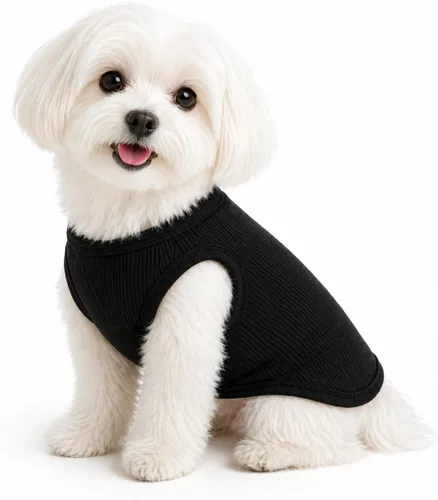 Miniatura 15 de Lovelonglong Ropa para mascotas de verano 2019, ropa para perro, camisetas en blanco, camisetas acanaladas, chalecos de hilo superior para perros