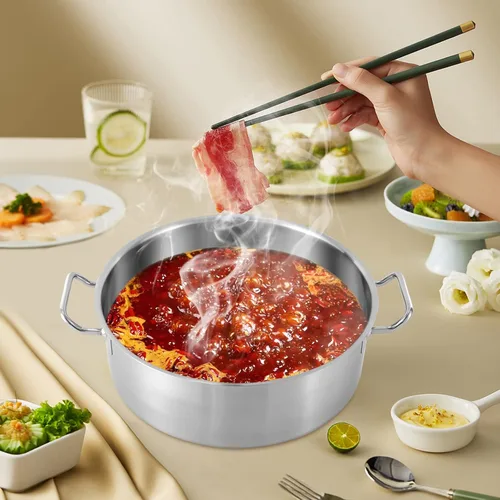 Miniatura 2 de Olla de acero inoxidable de 11 cuartos de galón con tapa, utensilios de cocina gruesos, olla de sopa de inducción resistente, olla grande
