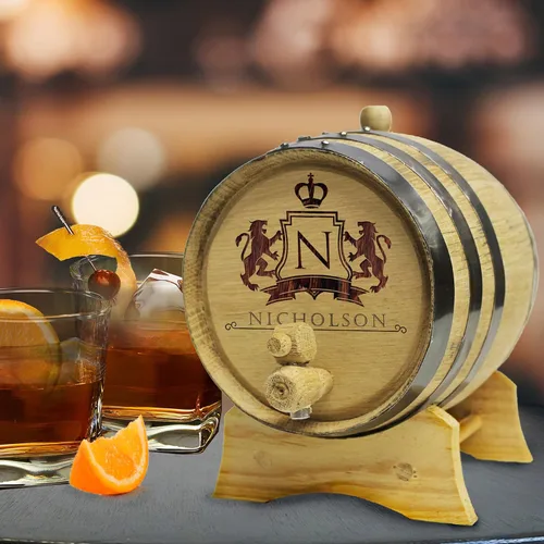 Miniatura 4 de The Wedding Party Store Whisky de roble grabado, bourbon o barril de vino, personalizado con diseños WPS (barril de 2 litros)