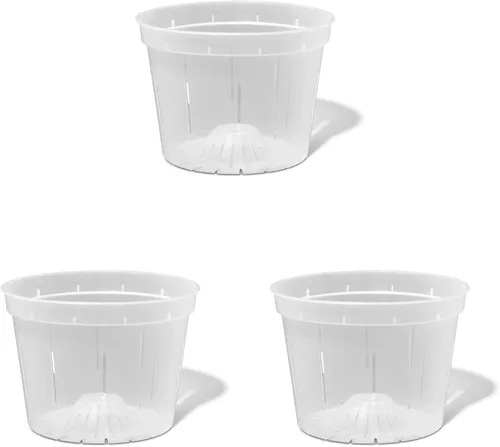 Miniatura 2 de rePotme Maceta de orquídea de 6 pulgadas, paquete de 3 macetas ranuradas para orquídeas con agujeros para trasplante (zafiro azul)