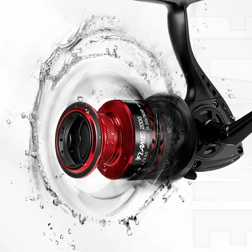 Miniatura 4 de Carretes giratorios Piscifun Flame, carretes ligeros ultrasuaves con 9+1BB para pesca, arrastre máximo de 19.8LBs, serie 2000, 3000, 4000, 5000, Rojo