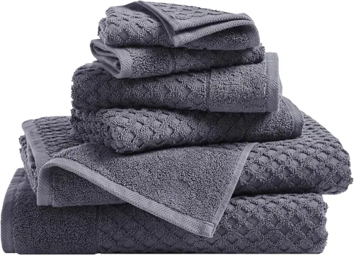 Miniatura 74 de Great Bay Home - Toallas de mano 100% algodón blanco, 6 toallas de baño suaves para manos, altamente absorbentes y de secado rápido, colección