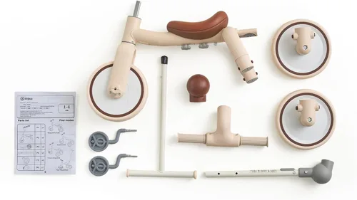 Miniatura 8 de Triciclo 4 en 1 para niños pequeños con mango de empuje ajustable para niños de 1 a 4 años, regalo de cumpleaños y juguete para niños y niñas