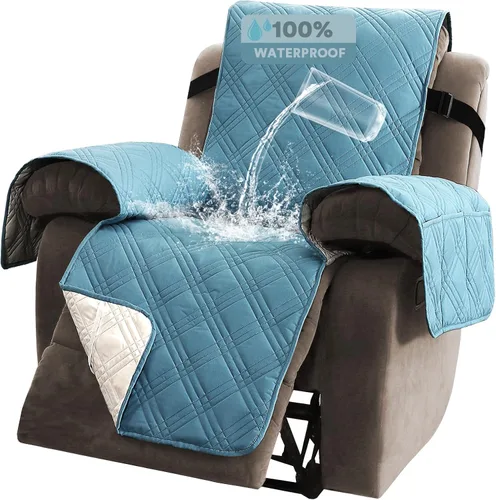 Miniatura 17 de PrinceDeco - Funda para sofá reclinable 100% impermeable, funda para sofá para sala, protector de muebles resistente al agua con correas elásticas