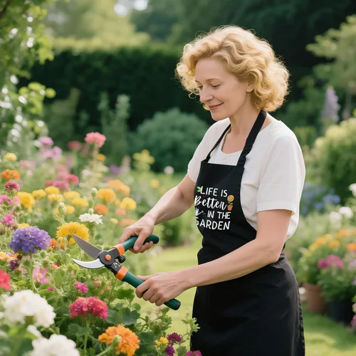 Miniatura 5 de Delantal de jardinería para mujer con bolsillos, delantal de jardín ajustable divertido regalo para jardinero, mamá, esposa, amante de las plantas