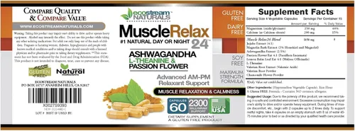 Miniatura 2 de Relaxant - Muscle Relax 24/7 - Cápsulas grandes de 2,300 miligramos para uso diurno/nocturno, soporte máximo de fuerza, con valeriana, flor