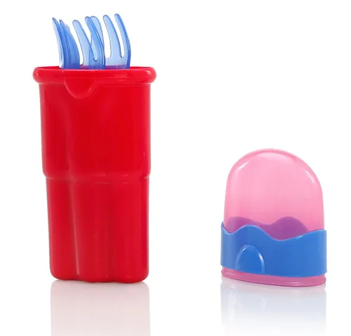 Miniatura 3 de Nuby Juego de viaje de 9 piezas, tenedor y cuchara, los colores pueden variar