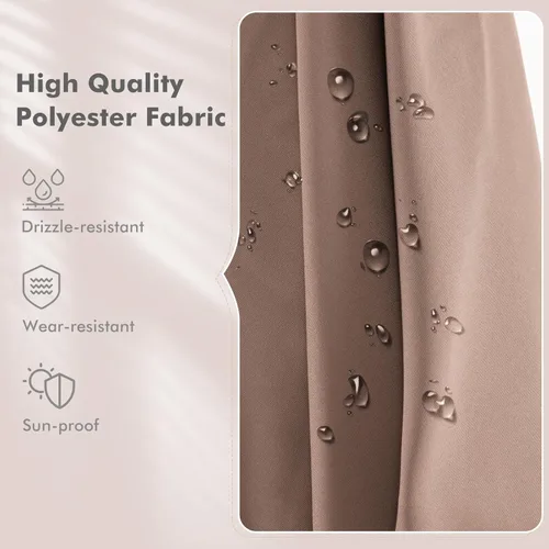 Miniatura 6 de Tangkula Sombrilla de patio voladiza de 9.5 pies, sombrilla cuadrada para exteriores con rotación de 360°, sombrilla colgante de patio resistente