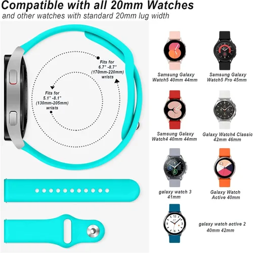 Miniatura 4 de Paquete de 3 correas para Samsung Galaxy Watch 6/6 Classic Band 1.575 in 1.732 in 1.693 in 1.850 in, Galaxy Watch 5/5 Pro/Galaxy Watch 4, correa