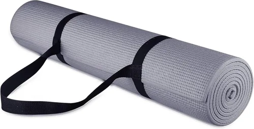 Miniatura 11 de Signature Fitness Esterilla de yoga multiusos de 1/4 de pulgada de alta densidad antidesgarro con correa de transporte con bloques de yoga