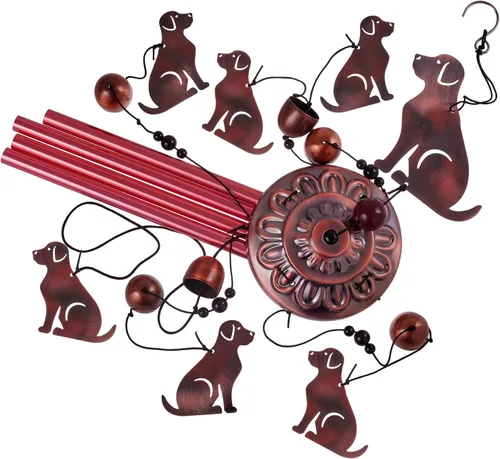 Miniatura 4 de Campanillas de viento de jardín para gatos al aire libre y en interiores - con 4 tubos, 6 campanas, 7 gatos, atrapaventos de gatos móviles