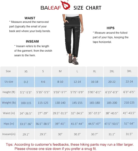 Miniatura 6 de BALEAF - Pantalones de senderismo para mujer de secado rápido ligeros informales para verano
