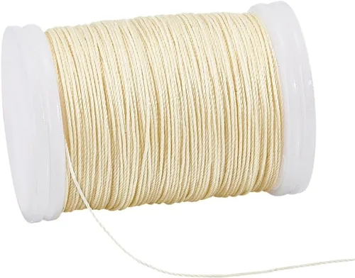 PH PandaHall Cordón encerado de 0.020 in, cuerda encerada de 131 yardas, hilo de poliéster, cuerda de cera para pulseras, collares, joyas de