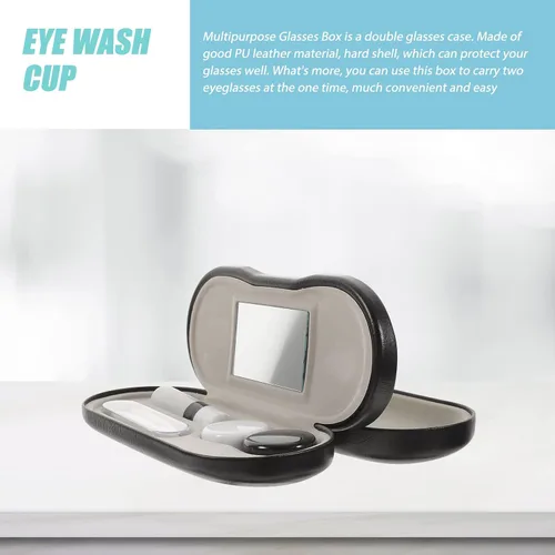 Miniatura 4 de Healifty Estuche para lentes de contacto y estuche para gafas, funda doble 2 en 1, con removedor de pinzas de espejo, caja de almacenamiento