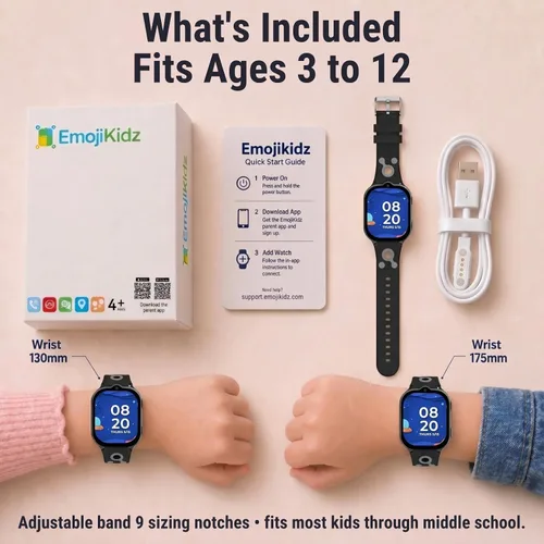 Miniatura 5 de Smart Watch – Mejor reloj telefónico seguro para niños, seguimiento GPS preciso en tiempo real, llamadas, mensajes de texto, seguimiento de Negro