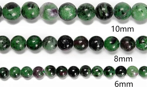 Miniatura 4 de JM Design Rubí Zoisite Cuentas redondas lisas 0.157 in 15.5" Hebra para la fabricación de joyas